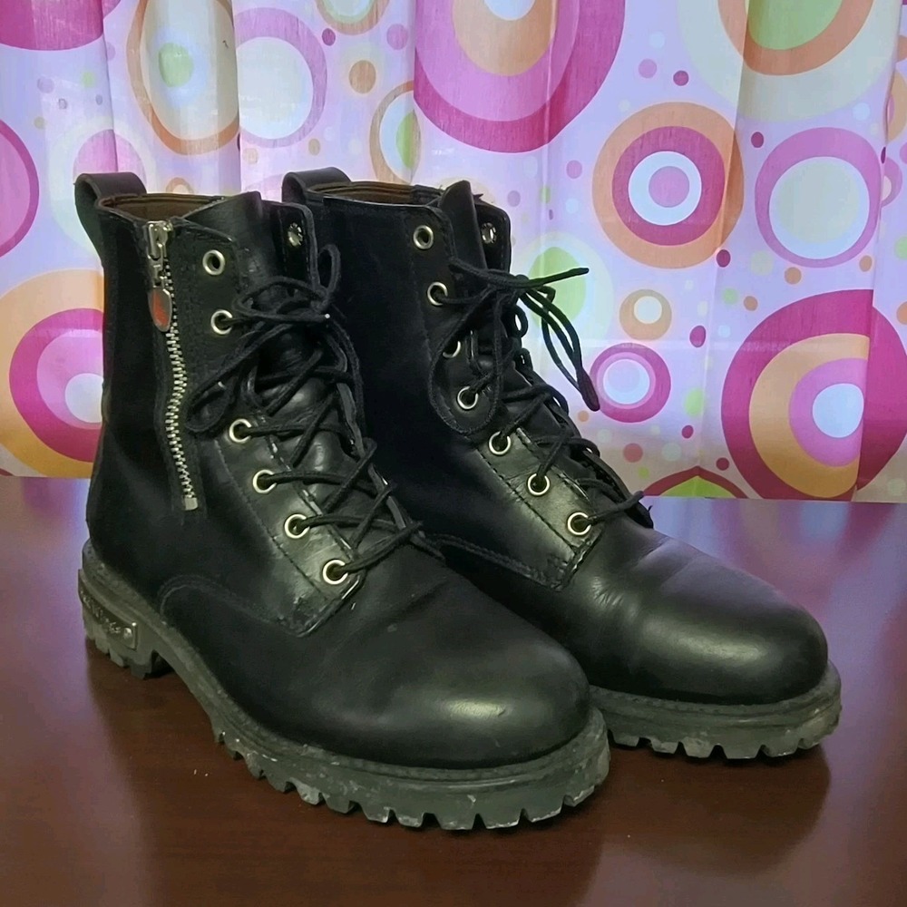 Red Wing Boots Y2K Women's Side Zip Chukka Biker Black Moto Leather 1668 6.5 D